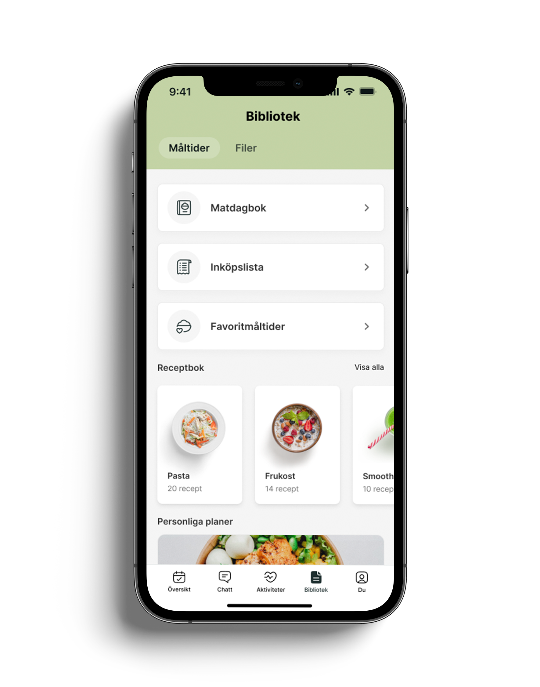 Mockup of coach app